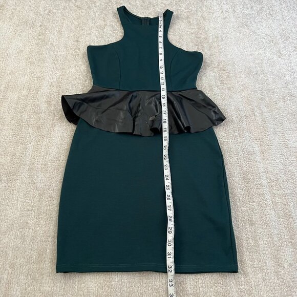 3 for $6 Solemio Bodycon Cocktail Summer Faux Leather Peplum Dress S - Picture 5 of 9